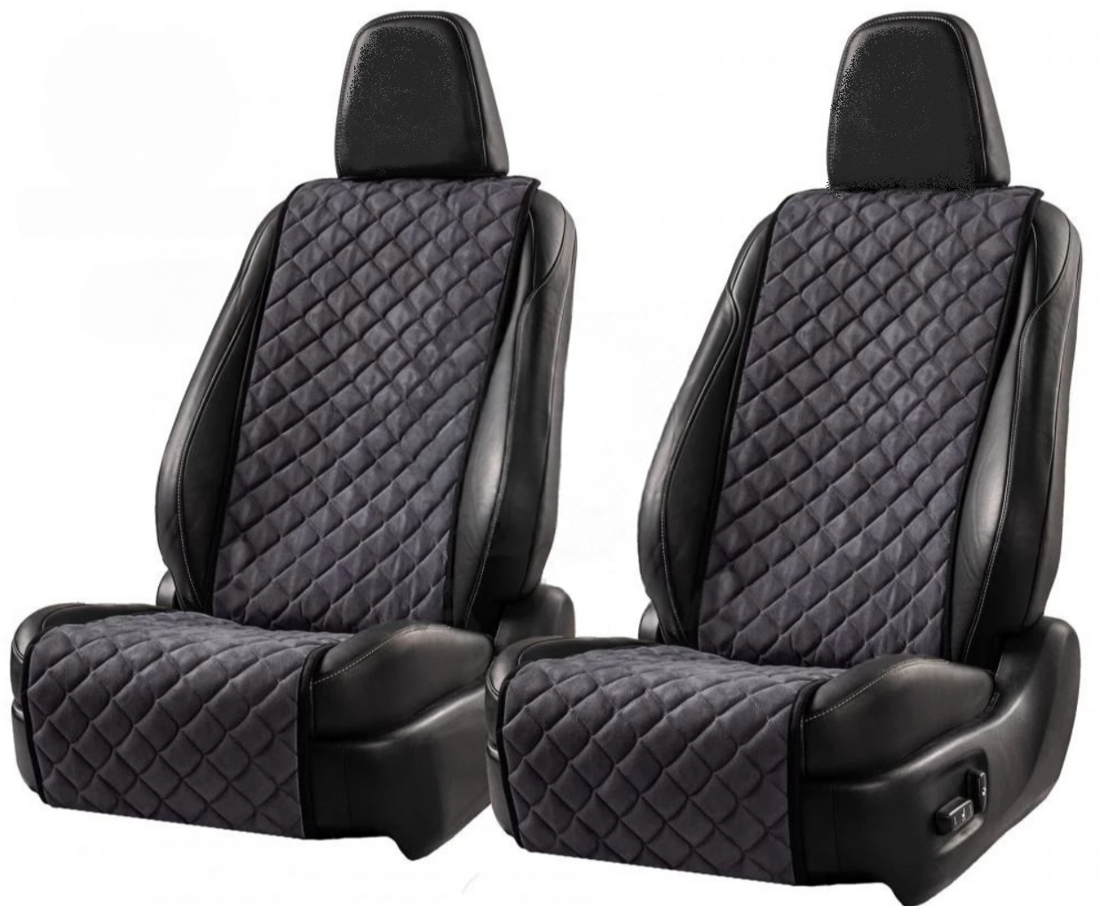 Накидки на сидіння із замші Повний комплект Темно-сірі