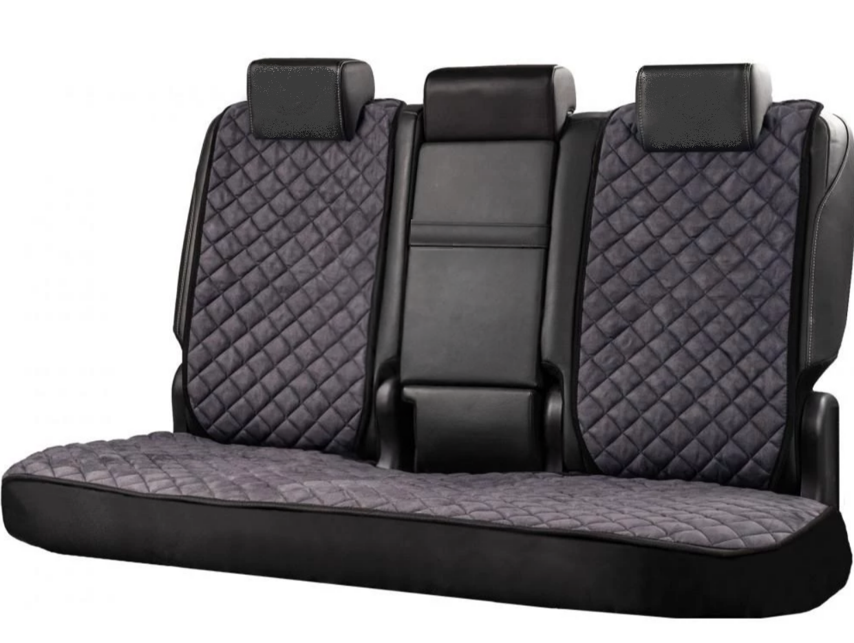 Накидки на сидіння із замші Повний комплект Темно-сірі