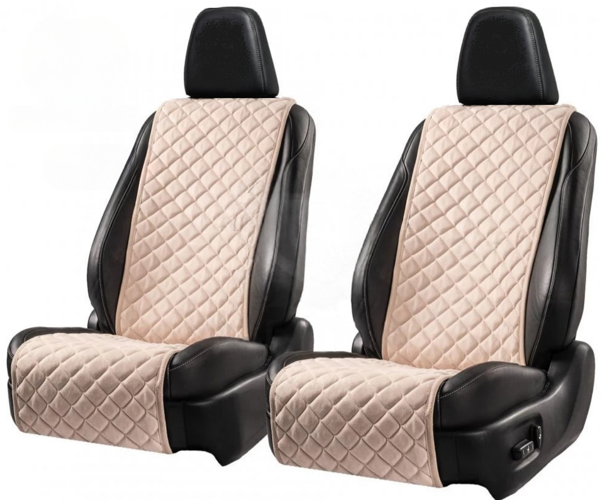 Накидки на сидіння із замші Повний комплект Бежеві