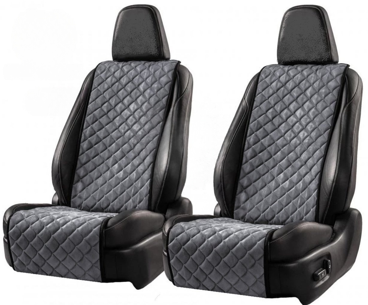 Накидки на сидіння із замші Повний комплект Сірі