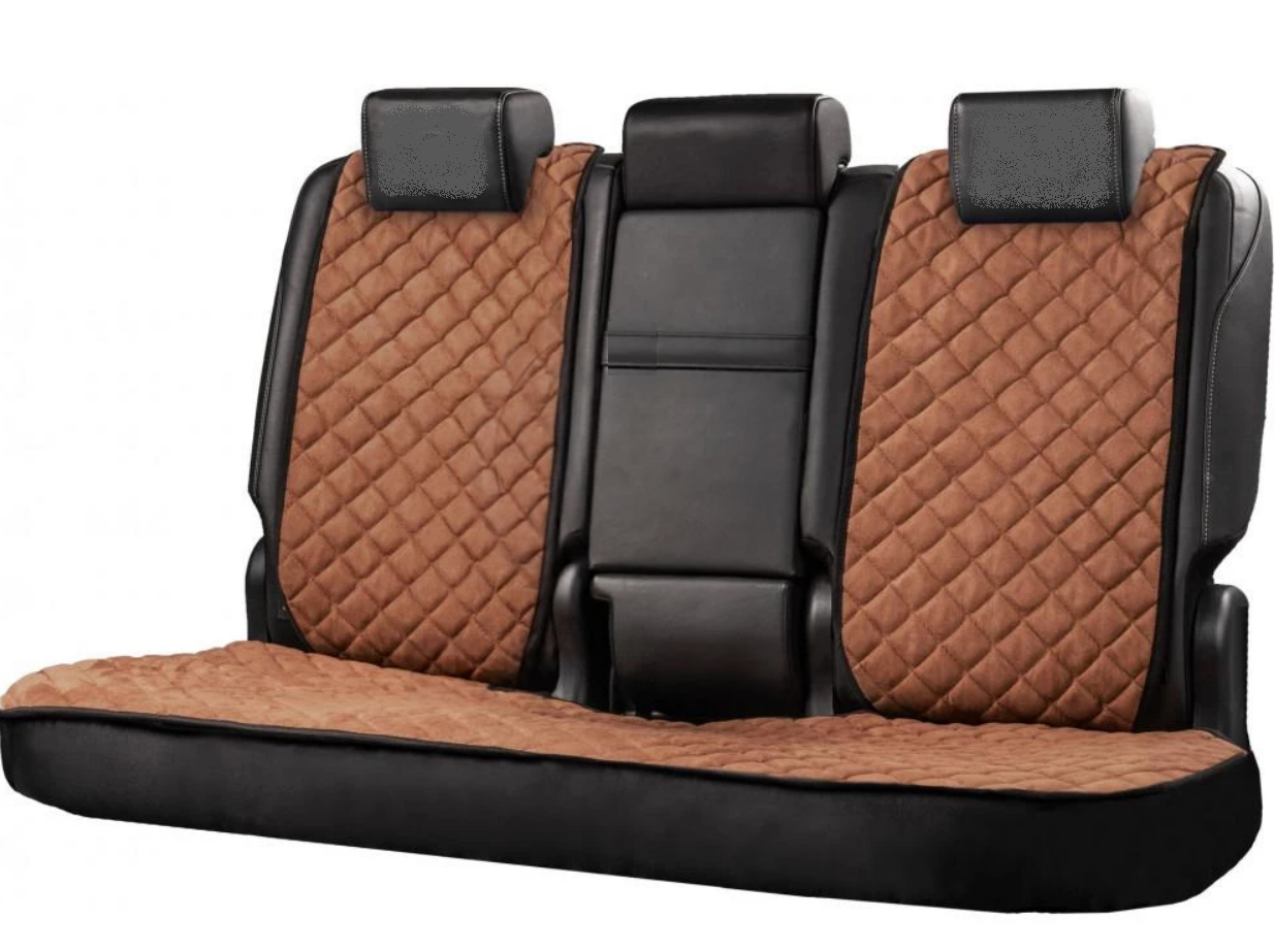 Накидки на сидіння із замші Повний комплект Коричневі
