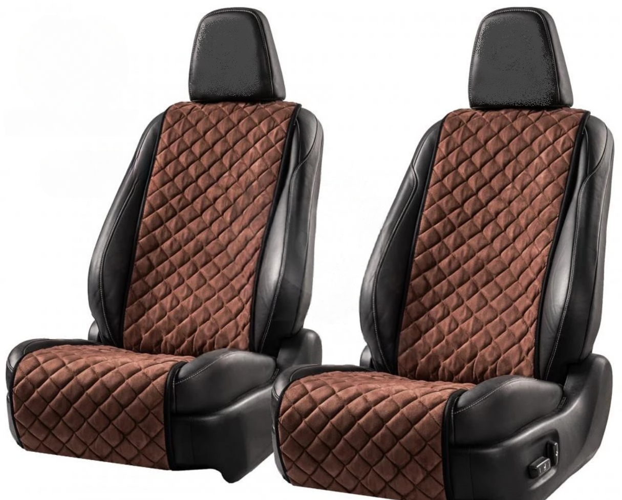 Накидки на сидіння із замші Повний к-т Темно-коричневі
