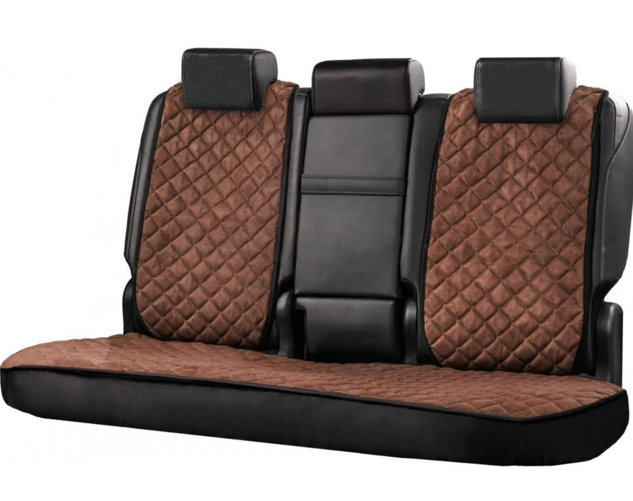 Накидки на сидіння із замші Повний к-т Темно-коричневі