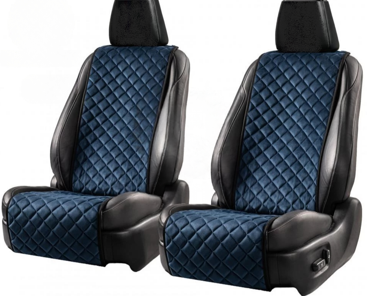 Накидки на сидіння із замші Повний к-т Темно-сині