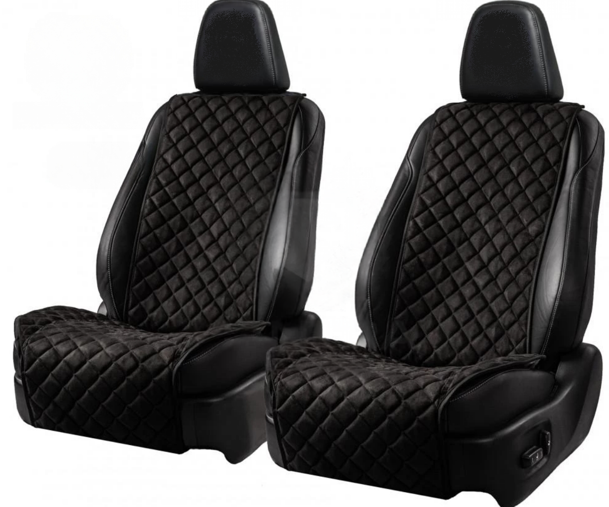 Накидки на сидіння із замші Повний комплект Чорні