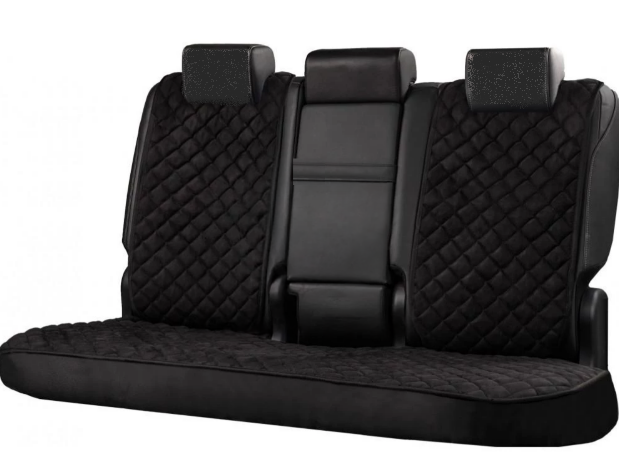 Накидки на сидіння із замші Повний комплект Чорні