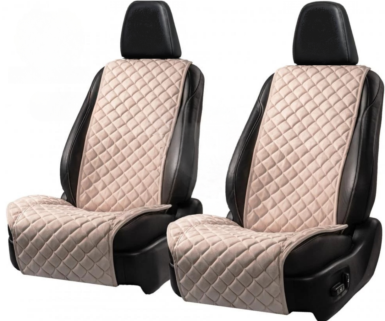 Накидки на сидіння із замші Повний комплект Бежеві