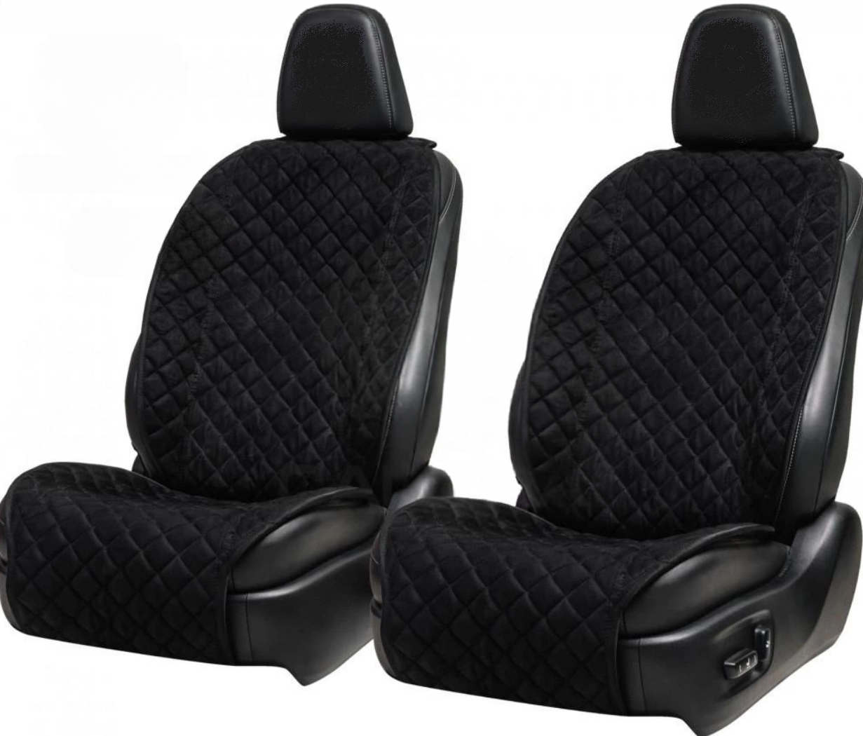 Накидки на сидіння із замші Повний комплект Чорні