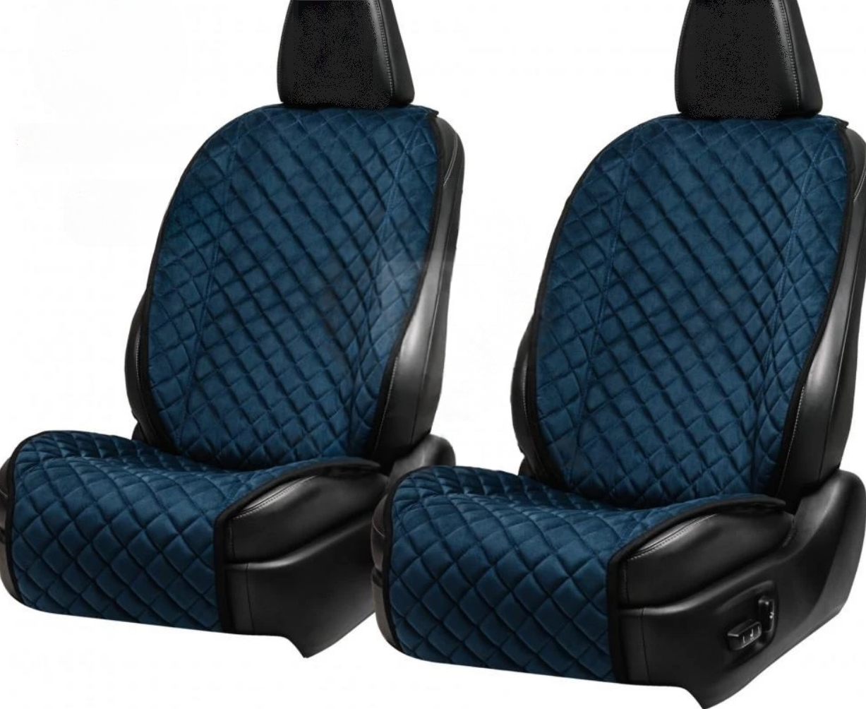 Накидки на сидіння із замші Повний комплект Темно-сині