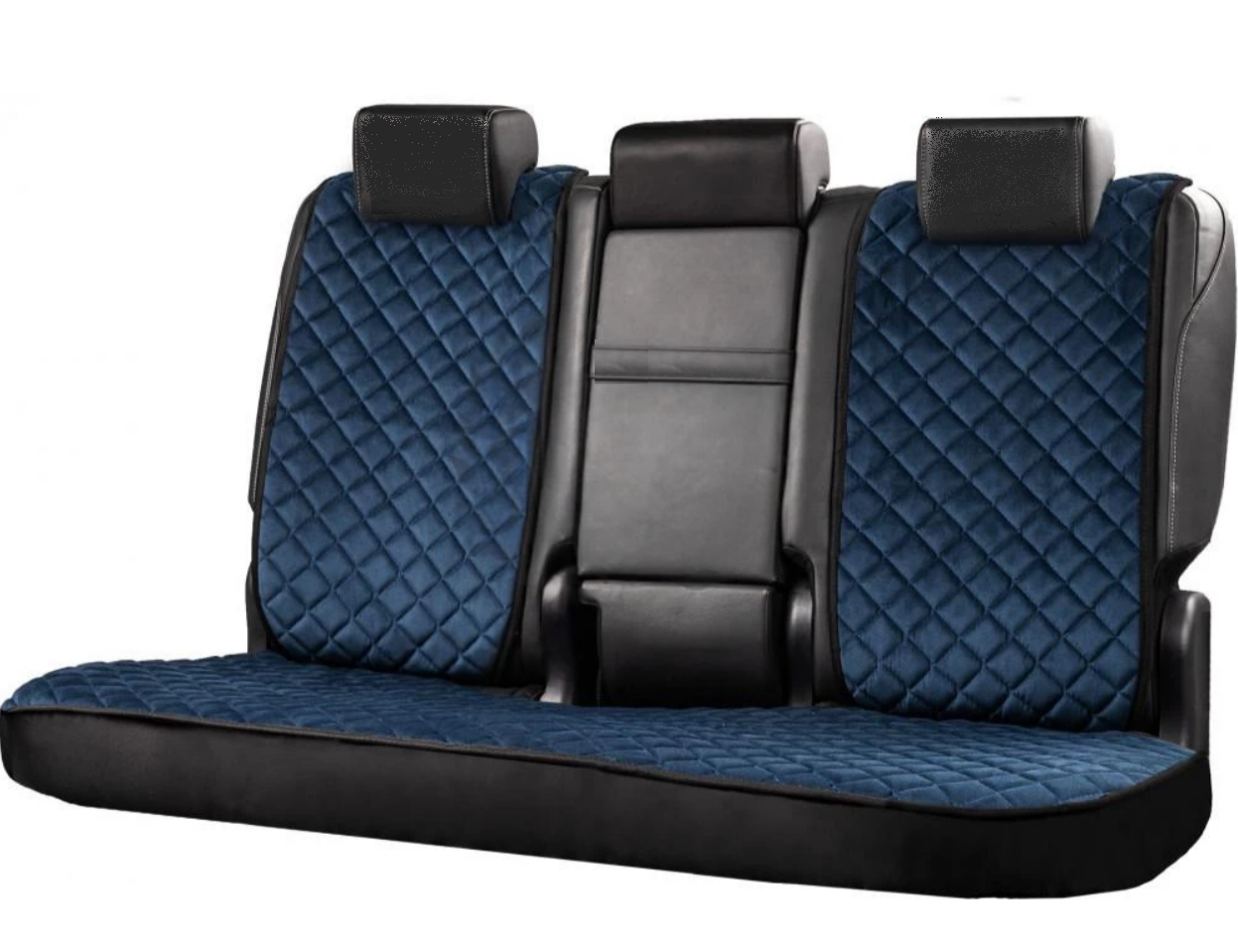 Накидки на сидіння із замші Повний комплект Темно-сині