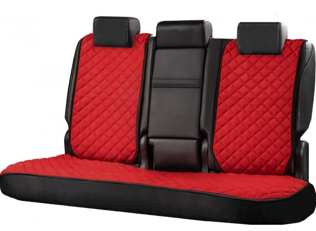 Накидки на задні сидіння із замші Червоний колір 3 шт