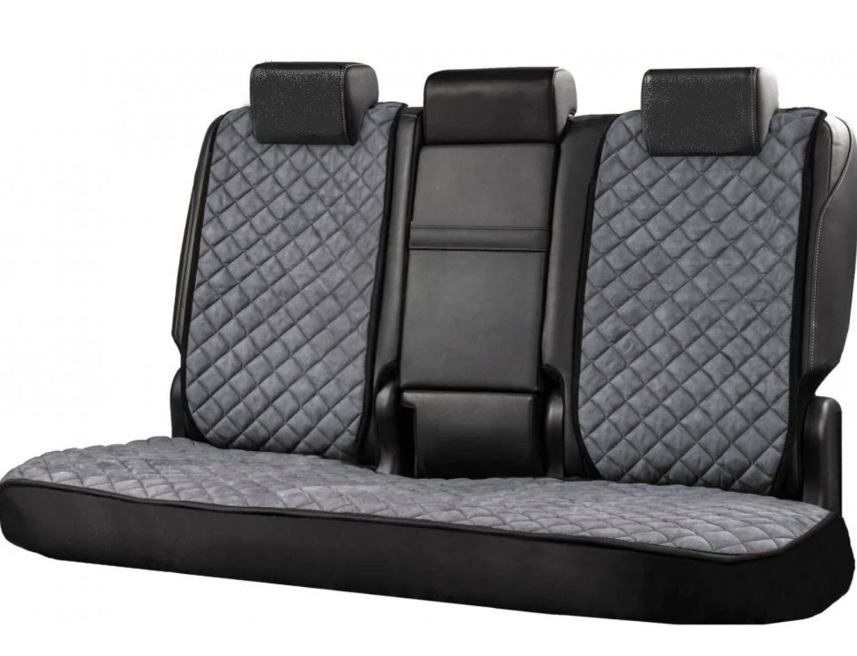 Накидки на задні сидіння із замші Сірий колір 3 шт