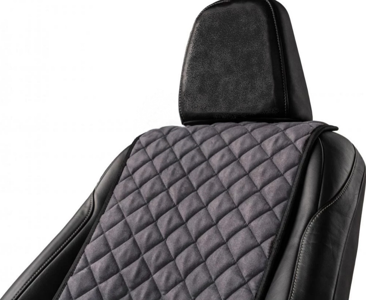 Накидки на передні сидіння із замші Сірий колір 2 шт