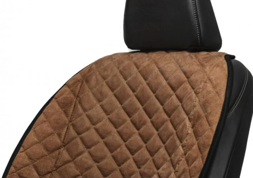 Накидки на передні сидіння із замші Коричневі 2 шт