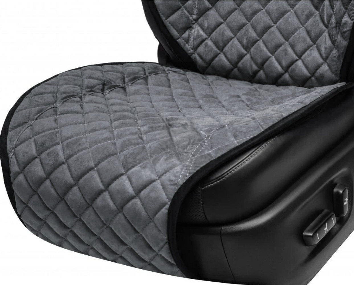 Накидки на передні сидіння із замші Сірий колір 2 шт