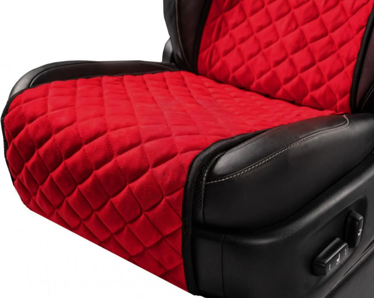 Накидки на передні сидіння із замші Червоний колір 2 шт