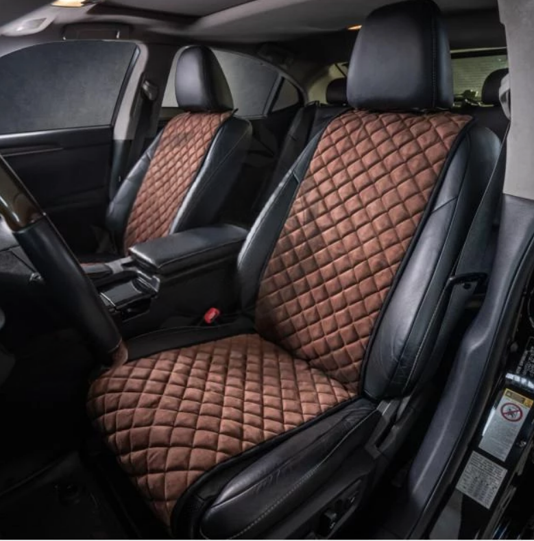 Накидки на передні сидіння із замші Темно-коричневі