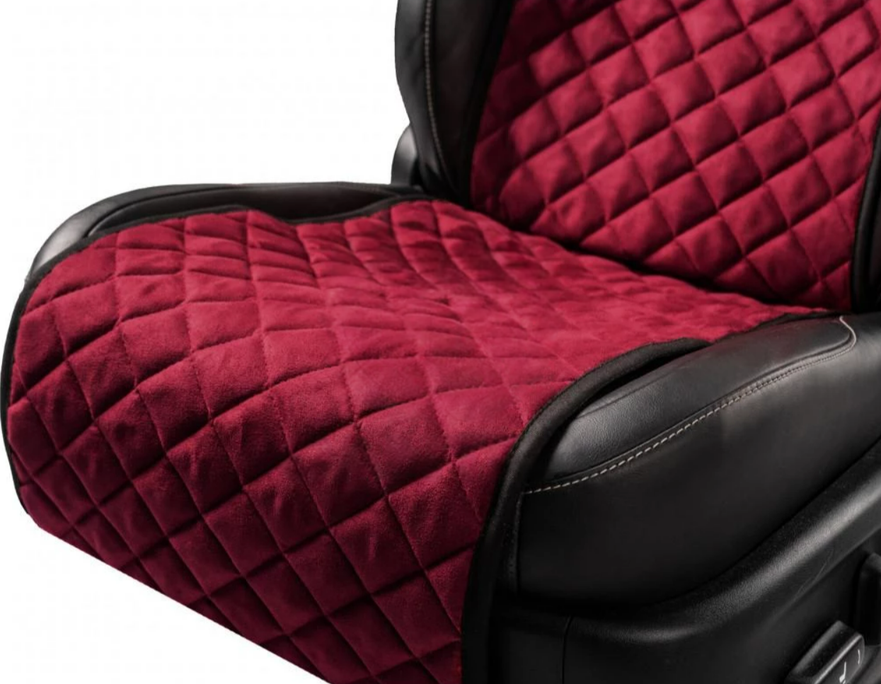 Накидки на передні сидіння із замші Бордовий колір 2 шт