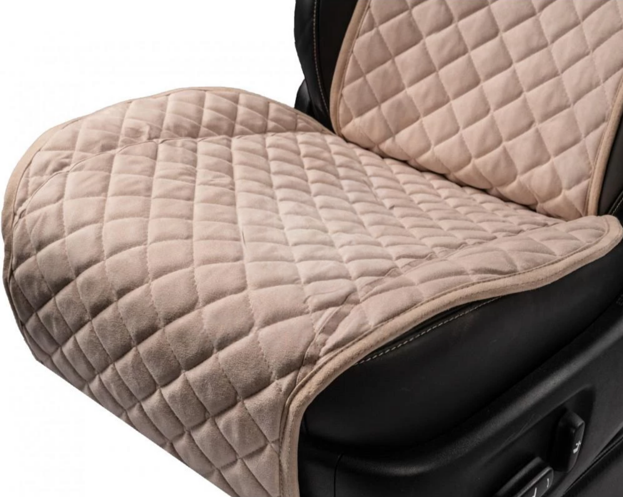 Накидки на передні сидіння із замші Бежевий колір 2 шт