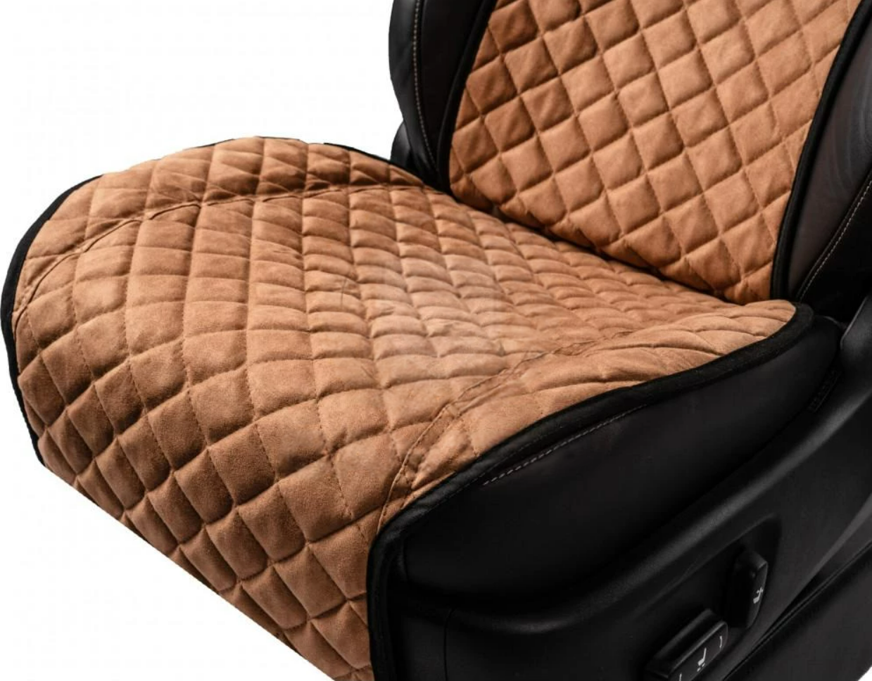 Накидки на передні сидіння із замші Коричневі 2 шт