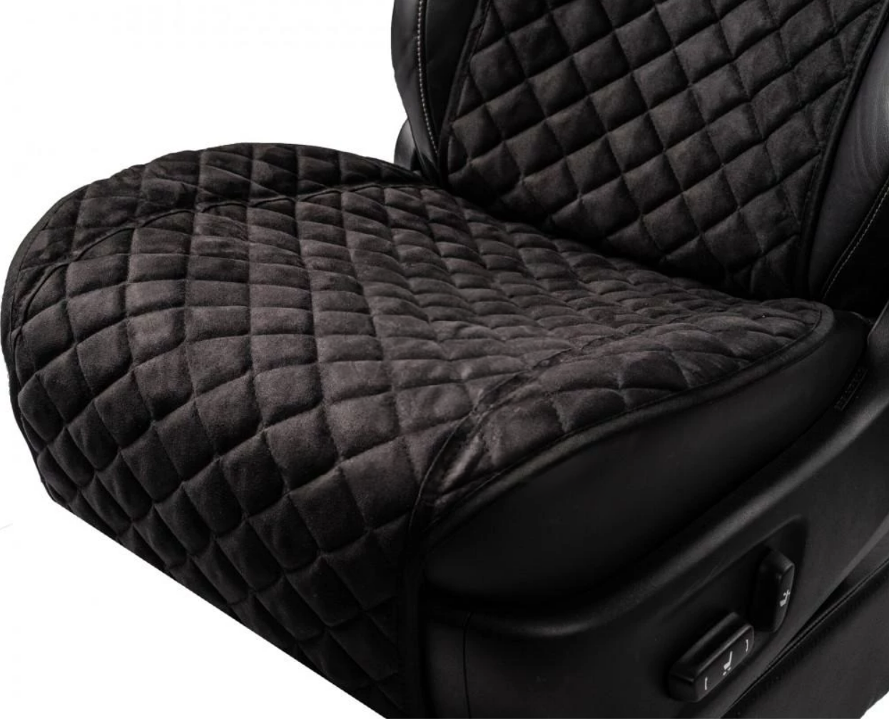 Накидки на передні сидіння із замші Чорний колір 2 шт