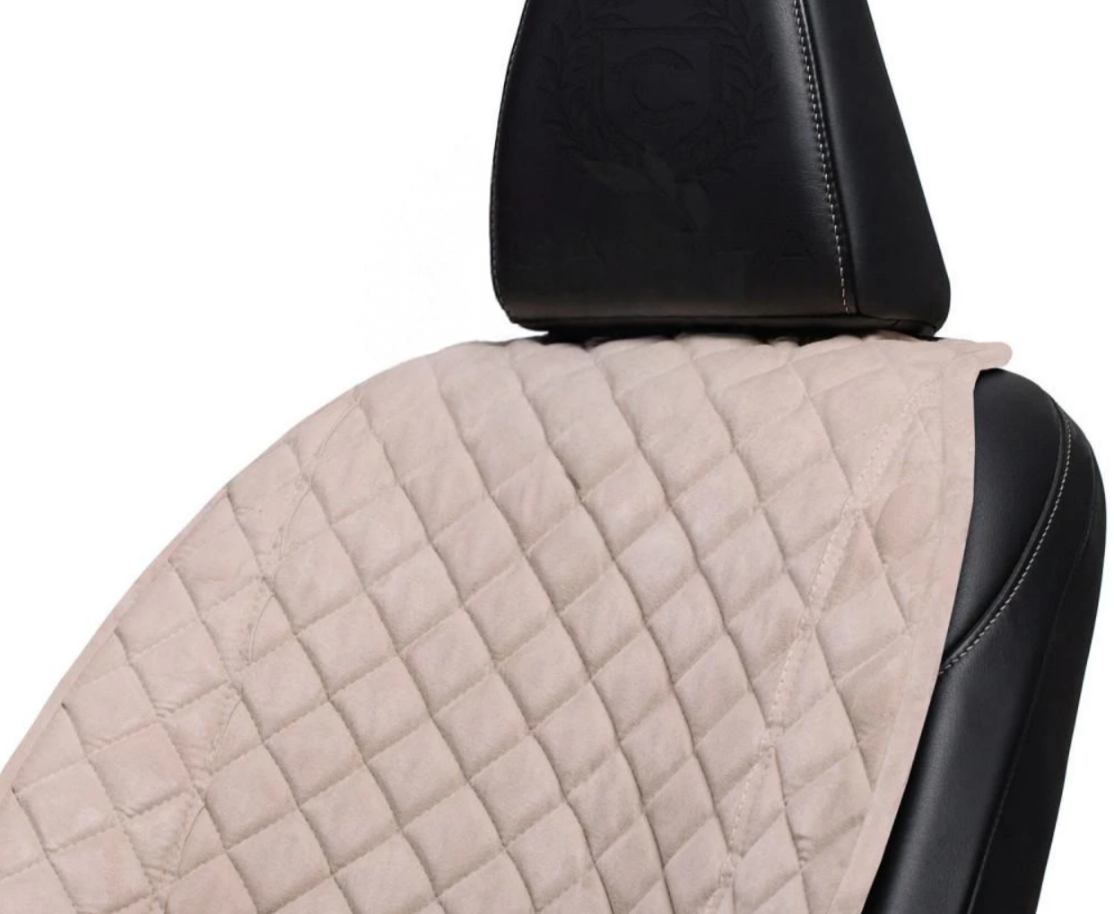 Накидки на передні сидіння із замші Бежевий колір 2 шт