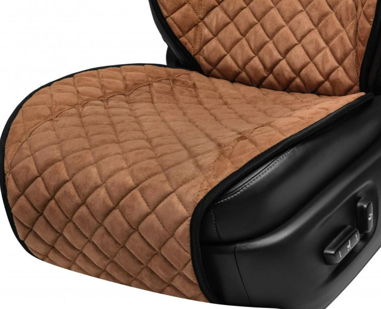 Накидки на передні сидіння із замші Коричневі 2 шт