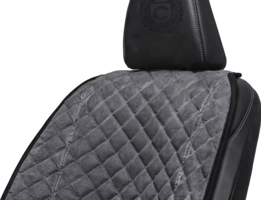 Накидки на передні сидіння із замші Сірий колір 2 шт