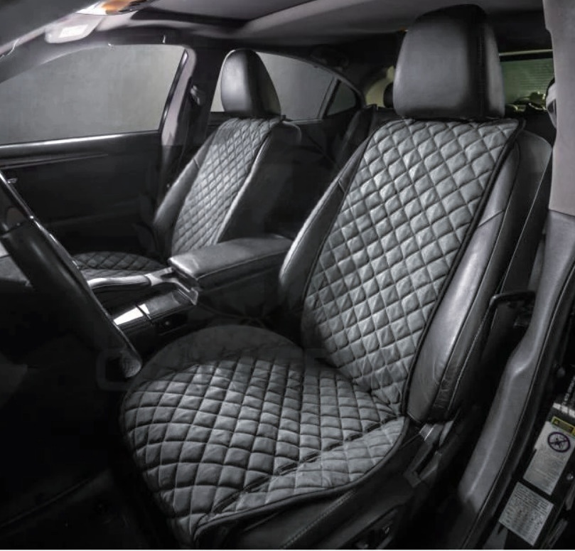 Накидки на сидіння із замші Повний комплект Сірі