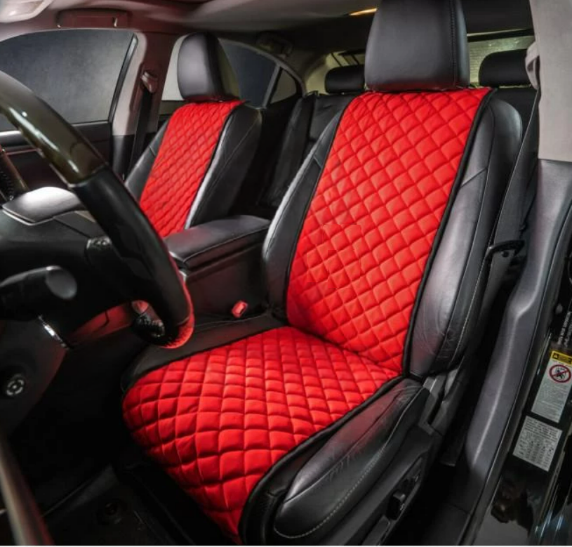 Накидки на передні сидіння із замші Червоний колір 2 шт