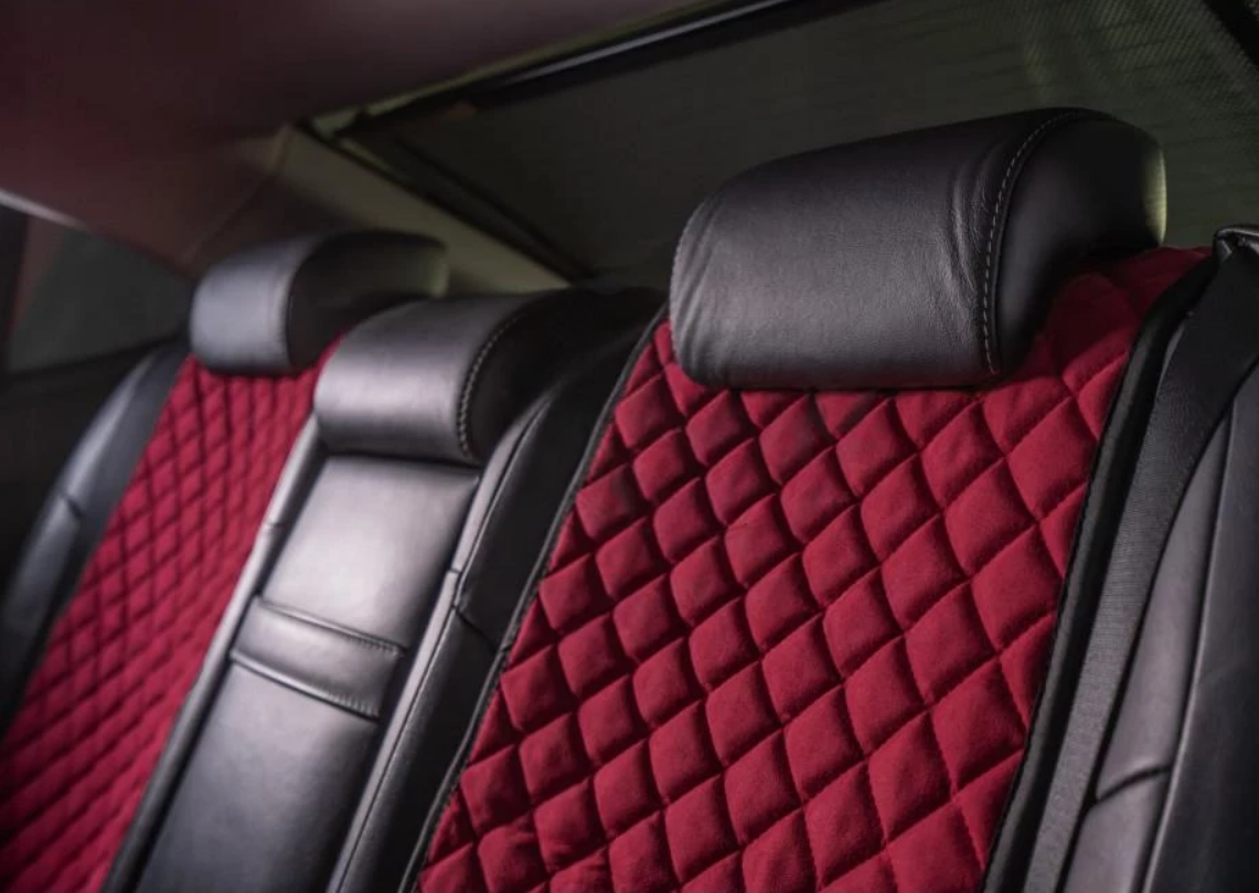 Накидки на задні сидіння із замші Бордовий колір 3 шт