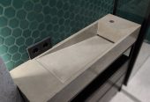Умывальник бетонный с щелевым боковым сливом