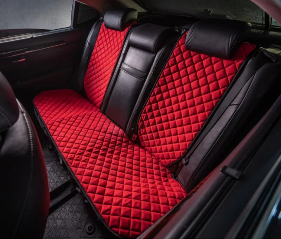 Накидки на сидіння із замші Повний комплект Червоні