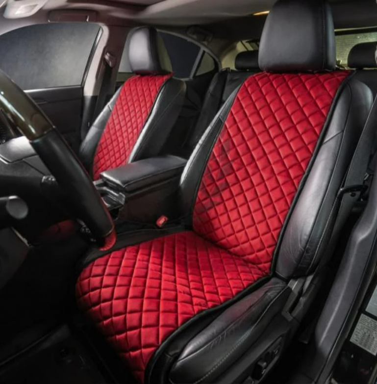 Накидки на сидіння із замші Повний комплект Бордові