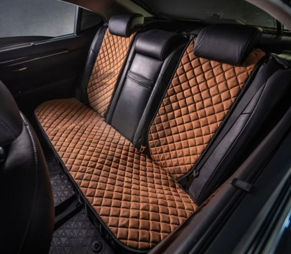 Накидки на задні сидіння із замші Коричневий колір 3 шт