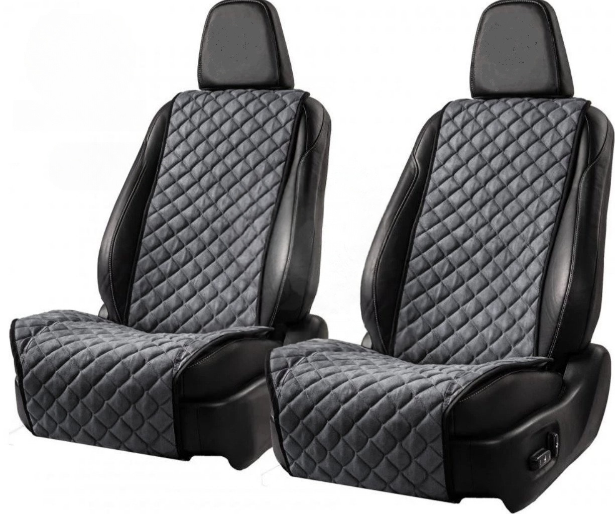 Накидки на передні сидіння із замші Сірий колір 2 шт