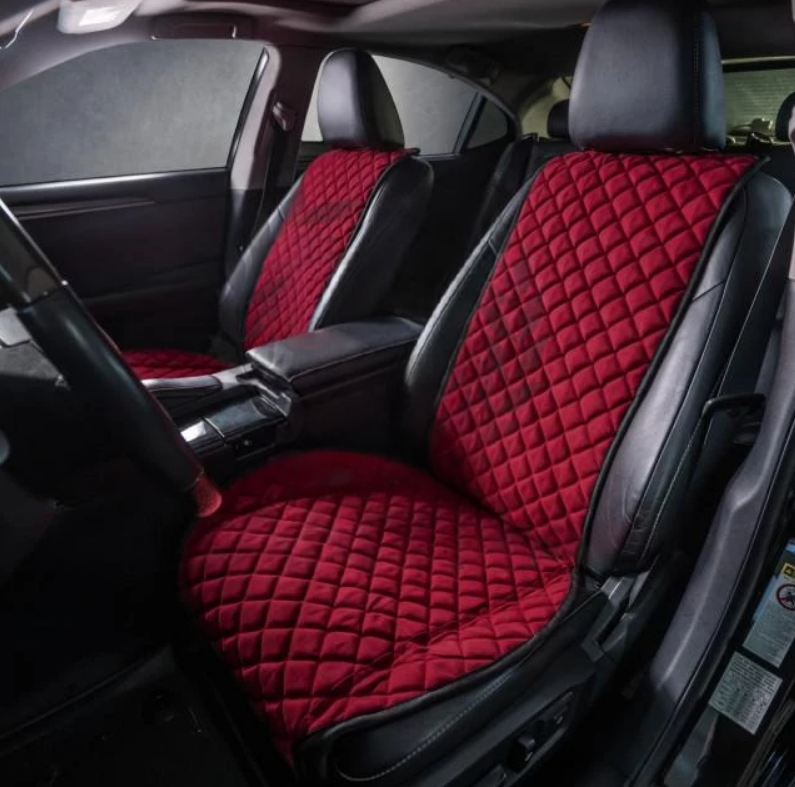 Накидки на передні сидіння із замші Бордовий колір 2 шт