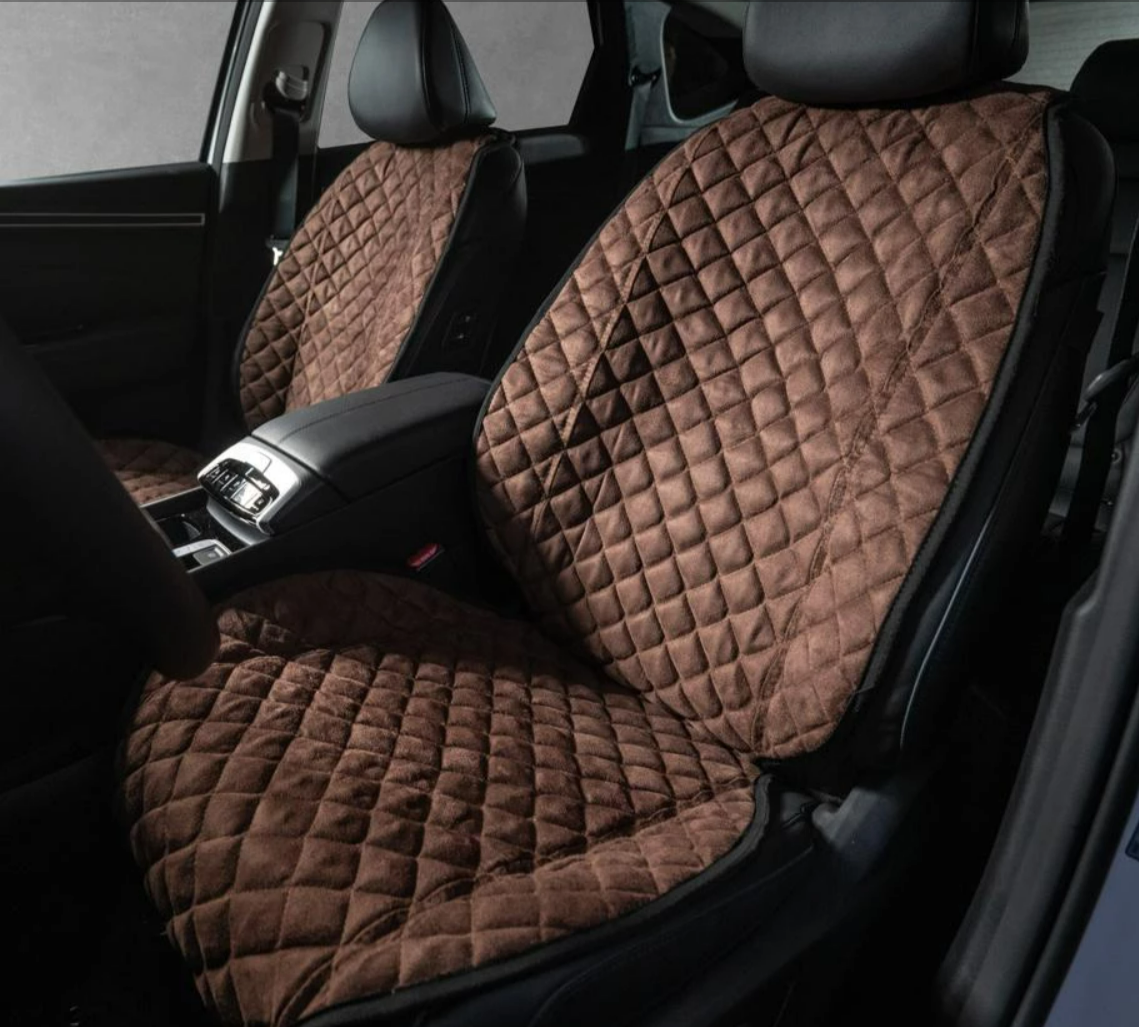 Накидки на передні сидіння із замші Темно-коричневі