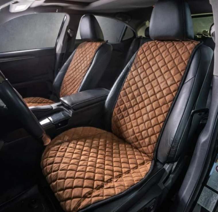 Накидки на сидіння із замші Повний комплект Коричневі