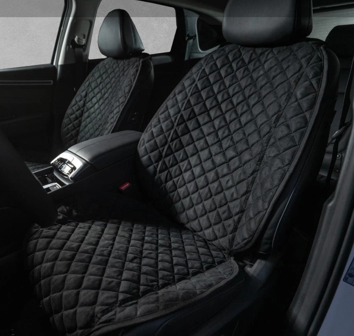 Накидки на сидіння із замші Повний комплект Чорні