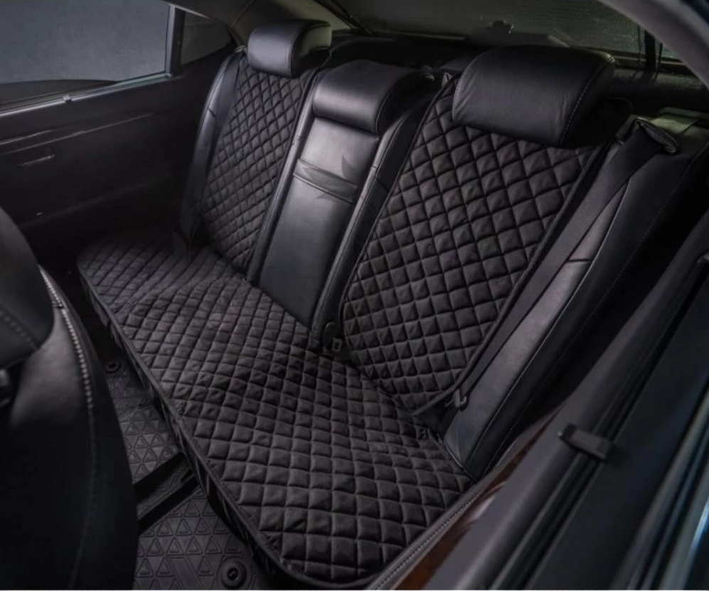 Накидки на сидіння із замші Повний комплект Чорні