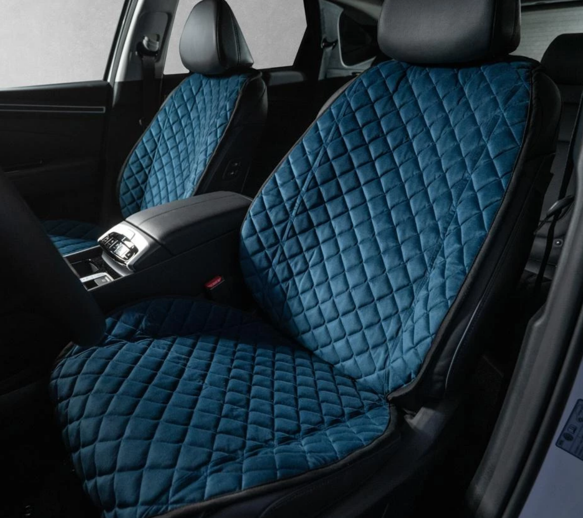 Накидки на сидіння із замші Повний комплект Темно-сині