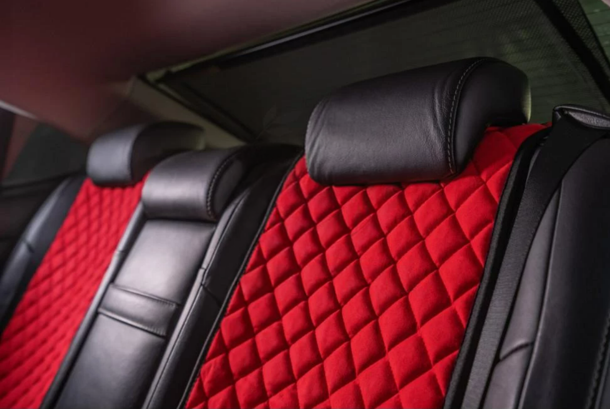 Накидки на задні сидіння із замші Червоний колір 3 шт