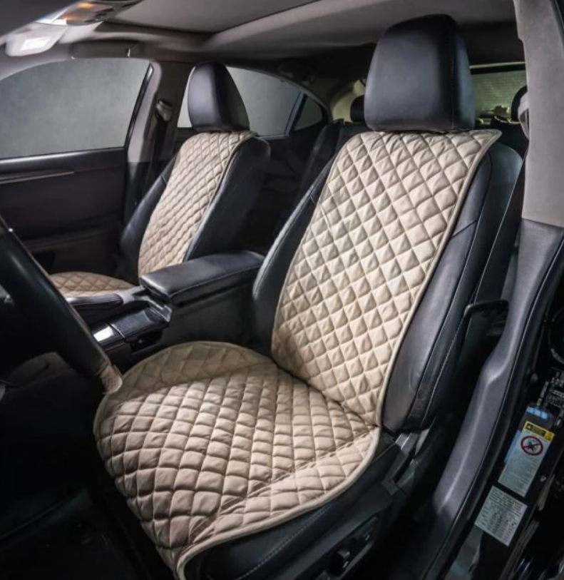 Накидки на передні сидіння із замші Бежевий колір 2 шт