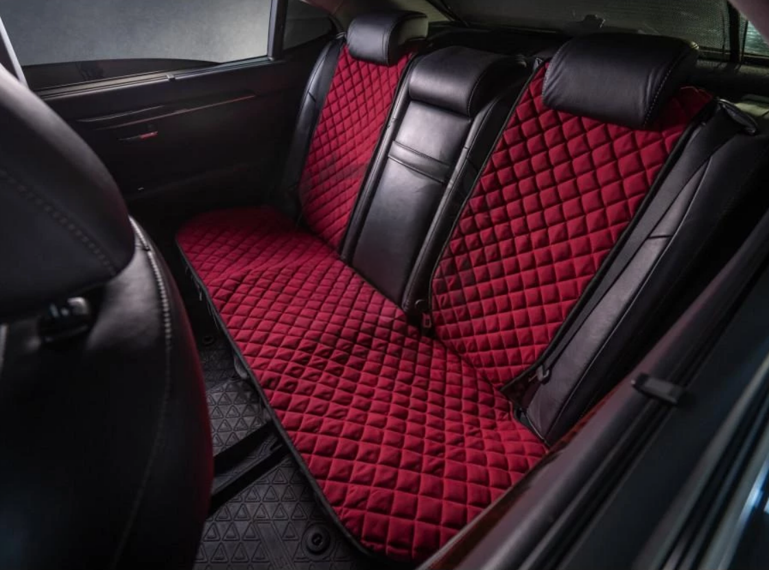 Накидки на сидіння із замші Повний комплект Бордові