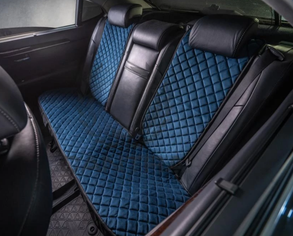 Накидки на сидіння із замші Повний к-т Темно-сині