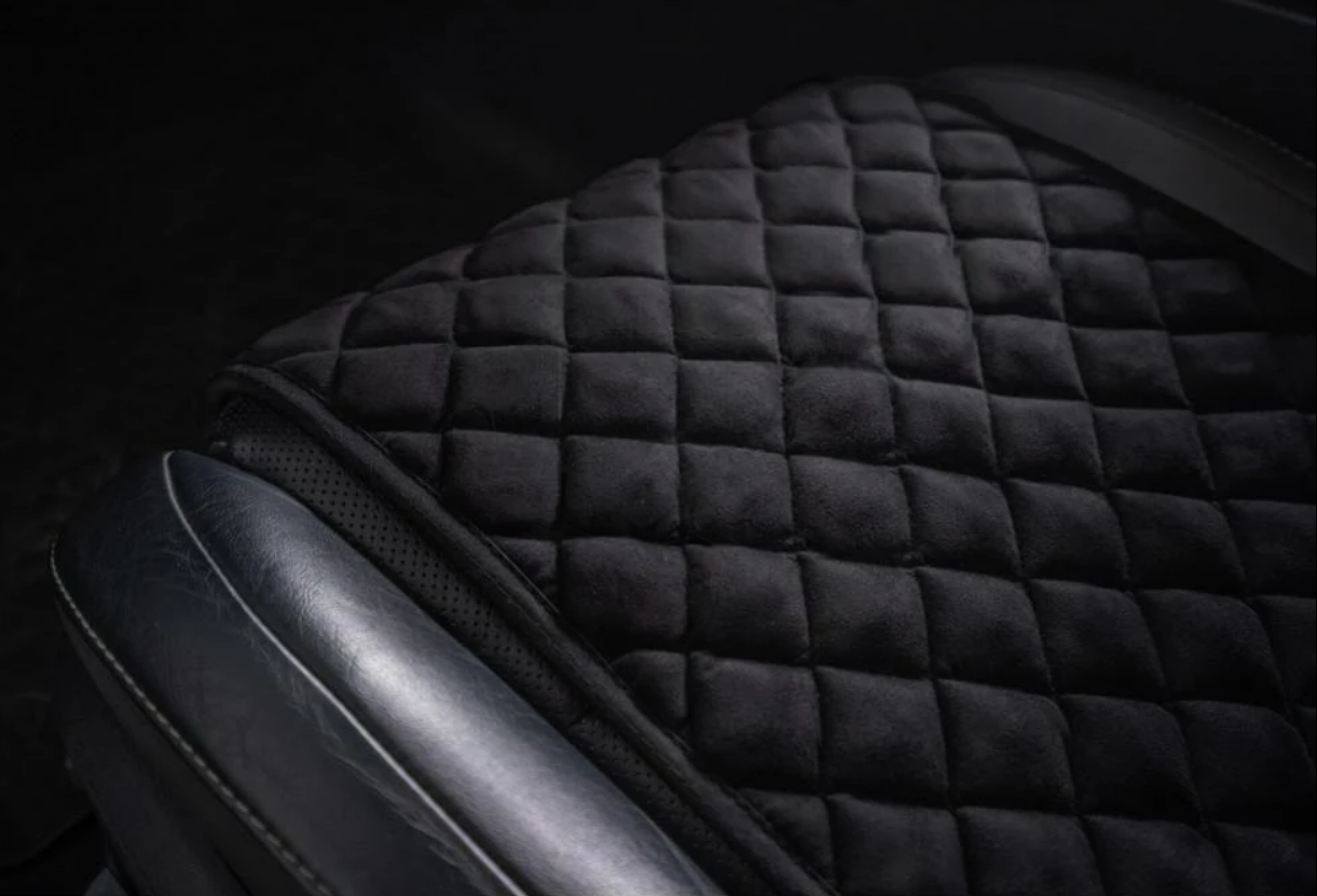 Накидки на передні сидіння із замші Чорний колір 2 шт