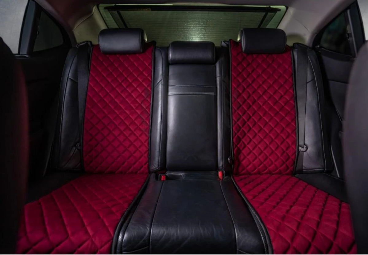 Накидки на передні сидіння із замші Бордовий колір 2 шт