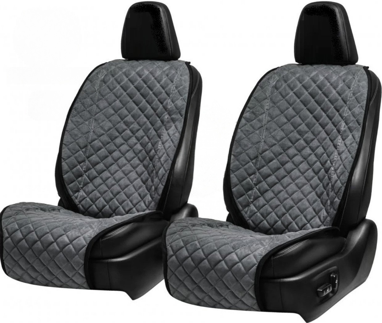 Накидки на передні сидіння із замші Сірий колір 2 шт