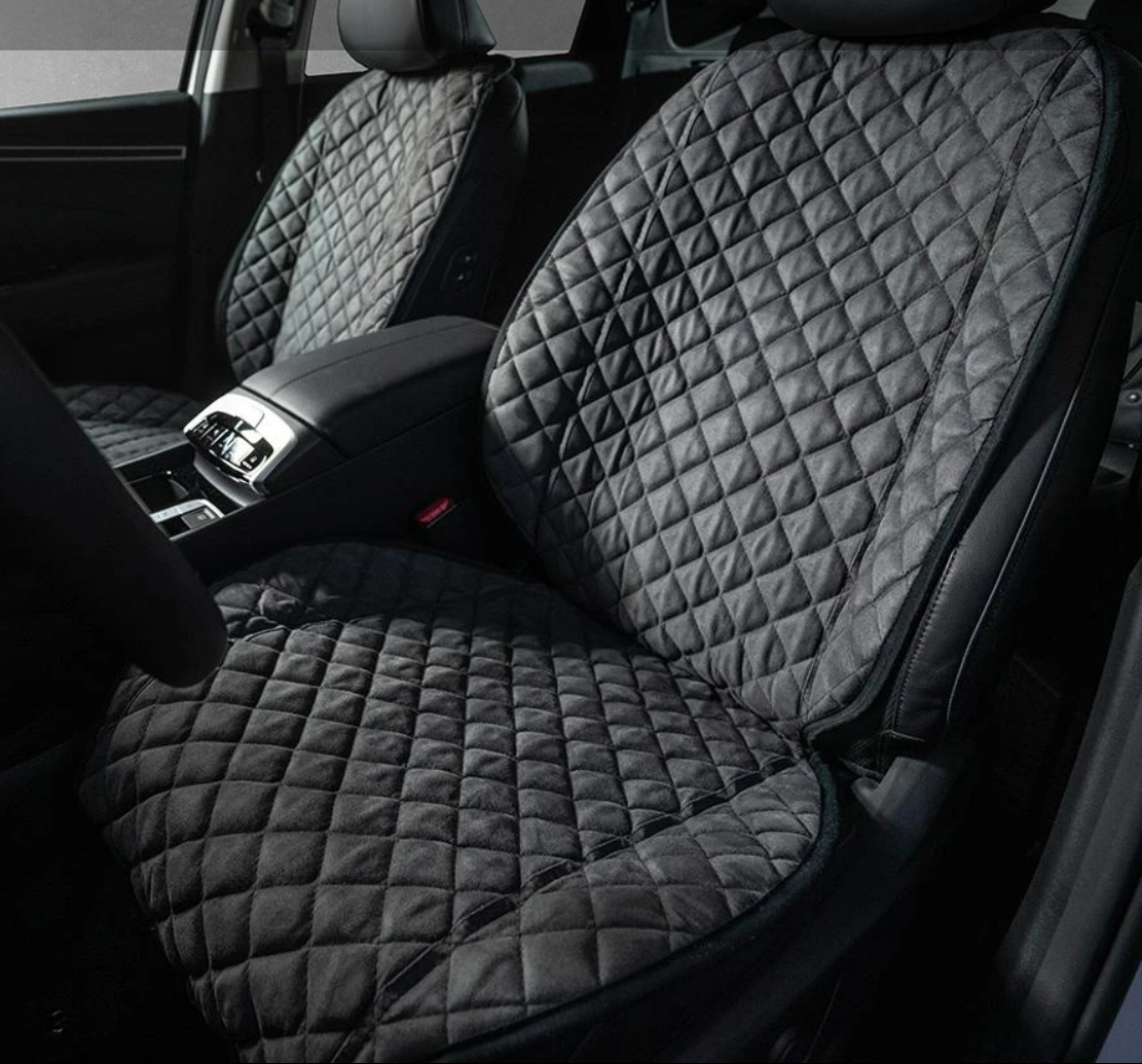 Накидки на сидіння із замші Повний комплект Темно-сірі